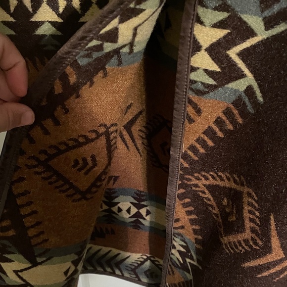 Double D Ranch Brown Patterned Coat with Fur Trim - Picture 5 of 16